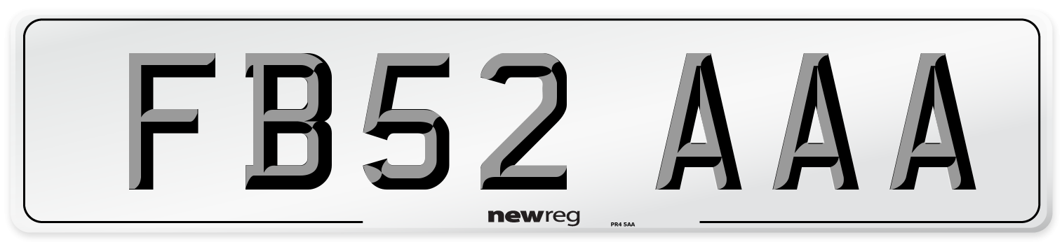 FB52 AAA Number Plate from New Reg